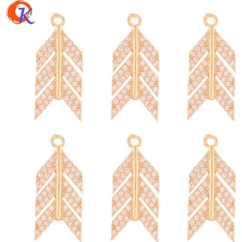 Cordial Design 30Pcs 11*25MM Jewelry Accessories/Charms/Earring Findings/Arrows Shape/Hand Made/DIY Making/CZ Rhinestone Pendant
