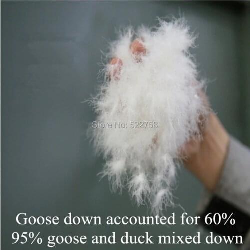 Free shipping95% white goose & duck mixed down/ goose accounted for 60% /fill power 720/comforter and jacket filler/ 5 oz price