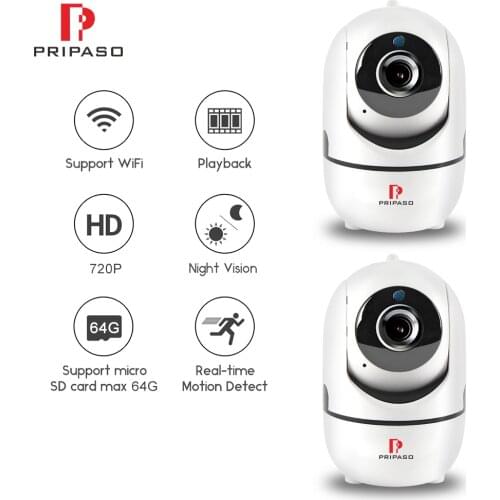 Pripaso Wireless Smart IP Camera WiFi HD 720P Camera Indoor Home Security Surveillance CCTV Network Camera Baby Monitor (2 pack)