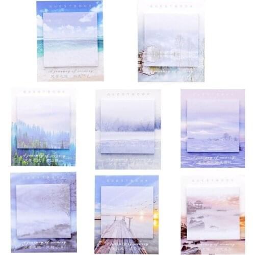 1 Piece Beautiful Scenery Pink Clouds Student Memo Pad Planner Sticky Note Paper Sticker Kawaii Stationery 30 Pages