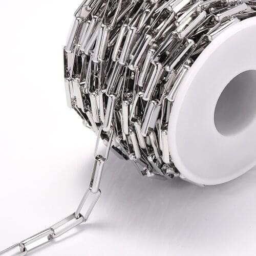 1meter 3/5mm Stainless Steel Necklace Chain for Jewelry Making Long Oval Cable Bulk Link Chain DIY Bracelet Accessories Supplies