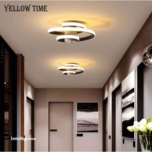 Black White Chandelier Indoor Lighting Fixture Small LED Lustre Corridor Balcony Light 18W Metal Ceiling Chandelier Star Lamp