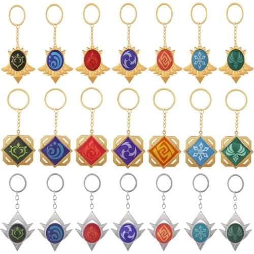 COSTAR Anime Game Genshin Impact Vision Of God Seven Element Keychain