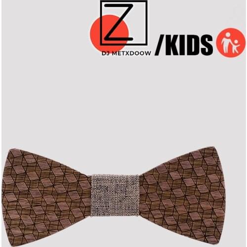 Children Boys Wooden Bow Ties for Kids Bowties Butterfly Cravat Wood Lovely Wedding Party Square Plaid Gravata Borboleta