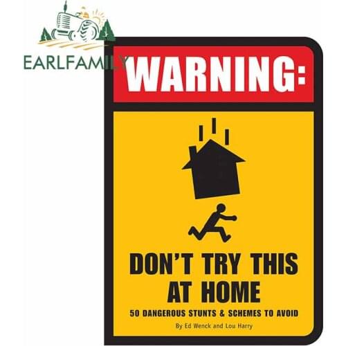 EARLFAMILY 13cm x 9.2cm For Warning Sign Motorcycle Car Stickers Vinyl Material Decal Laptop Car Styling Sunscreen Decoration