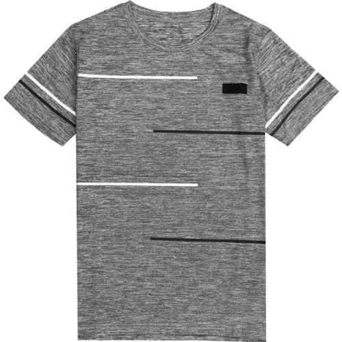 T-shirt mens 2020 new summer large mens sports leisure T-shirt round neck quick drying elastic upper garment
