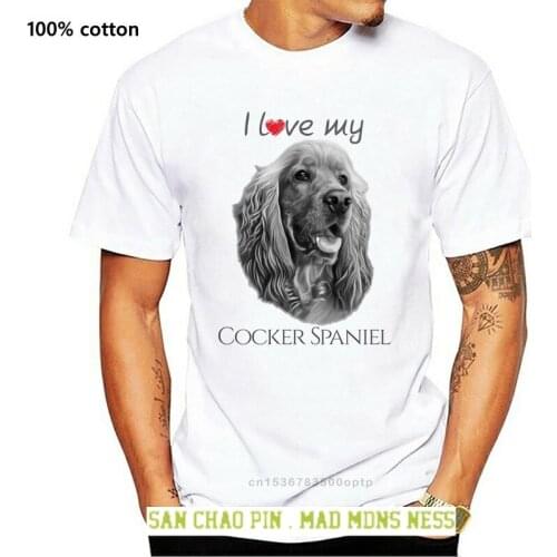 Hot Sale Men T-shirts My Cocker Spaniel Cute Dog Graphic Tshirt Mens Tops Tees 100% Cotton Fabric Crew Neck Tracksuit