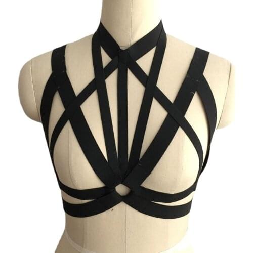 Halloween Costumes bondage harness Corset Bondage Bralette girl sexy fashion body cage harness bondage gothic elastic strap bra