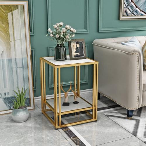 Marble Coffee Table Nordic Luxury Side Table Balcony Small Square Coffee Table Simple Modern Creative Sofa Double Side Table