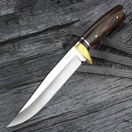 Full Tang Fixed Blade Knife Wild Hunting Combat Retired Straight Knife Outdoor Survival Multi-function Knives with Knife Sheath