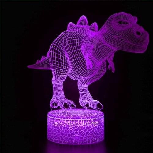 2021 Anime Movie for Dinosaur PVC Model Tyrannosaurus Raptor Dinosaur Model Childrens Entertainment Luminous Toys3D night lamp