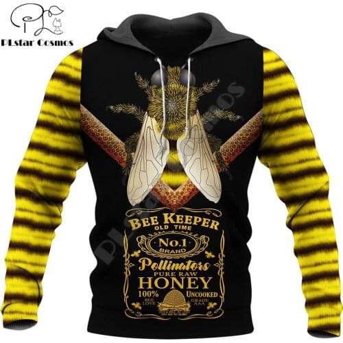 Old Time Bee Keeper 3D Printed Men hoodies Pure Raw Honey Harajuku Fashion Hooded Sweatshirt Unisex Casual jacket pullover MF-44