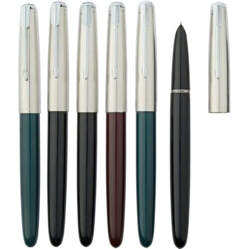 10PCS Hero 616 Classic Fountain Pen Set Vintage Stainless Steel Cap Authentic Quality Extra Fine 0.38 Ink Pen Writing Gift Set