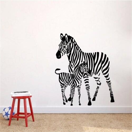 Zebra Wall Decal Zebras Animals Wall Sticker Little Big Zebra Vinyl Decor Home Livingroom Decor Interior Design WL1269