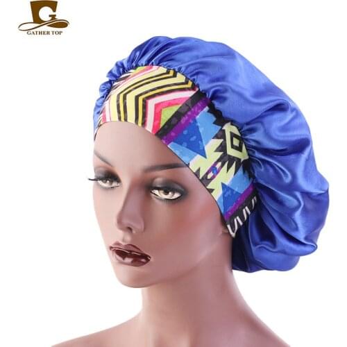New Elastic Headband Satin Bonnet Sleep Cap Women Cosmetic Salon Hat Elastic Wide Band Hair Protect Head Cover Night Sleep Hat