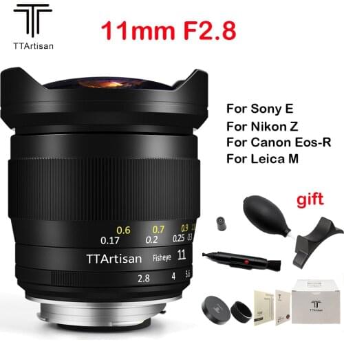 TTArtisan 11mm F2.8 Camera Lens Full Fame Fisheye Manual Lens for Leica M L Mount/Canon RF/NIKON Z Cameras Like M-M M9 M10 Sony