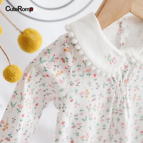 100% Cotton baby girl clothes Flowers ropa bebe purfle jumpsuit Lace baby onesie Top soft baby girl romper infant girl clothes