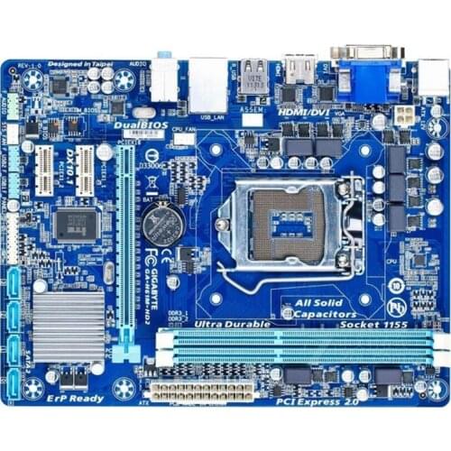 Original For Gigabyte GA-H61M-HD2 Desktop Motherboard H61M-HD2 H61 LGA 1155 i3 i5 i7 DDR3 Micro-ATX 100% Fully Test
