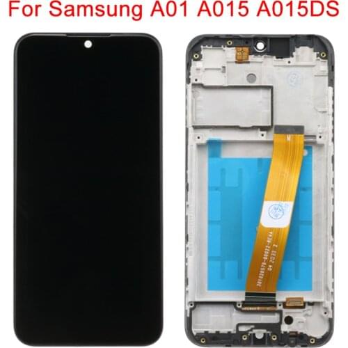 Original A015 LCD For Samsung Galaxy A01 A015DS Display With Frame 5.7" SM-A015F A015G LCD Touch Screen Display Digitizer Panel