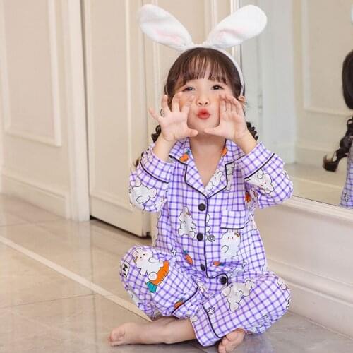 Autumn Spring Kids Homewear Pijama Children Winter Girls Sleepwear Cartoon Printed Boys Loungewear Outfits Full Pyjamas Set