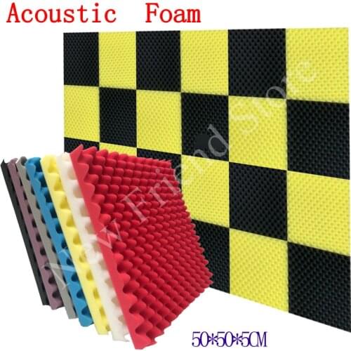 50x50x3.5cm Black Acoustic Foam Panel Treatment Sound Proofing Sound Absorbing Studio Foam Cotton Noise Sponge Sealing Strip