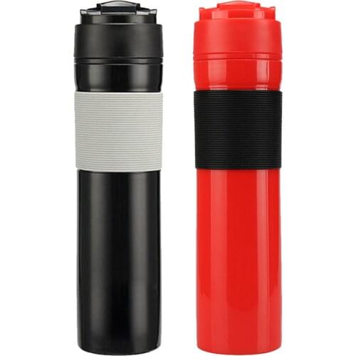 Portable French Press Coffee Maker Mug Tumbler Leak-Proof with Silicone Seal