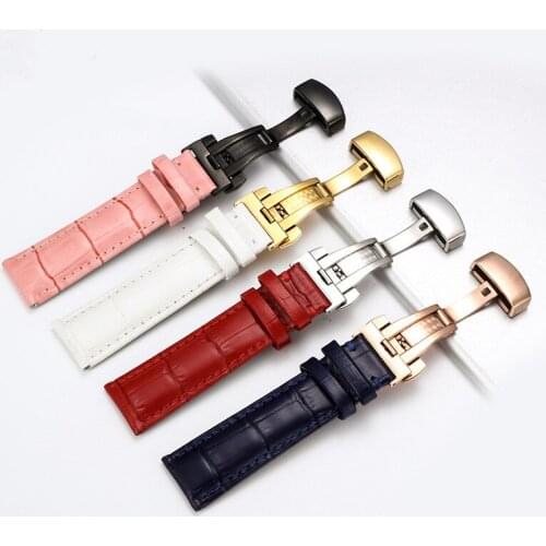 Calfskin Watch Band for Wrist Watch Strap Belt Bracelets Cowhide Leather 12 13 14 15 16 17 18 19 20 21 22 23 24mm Strap with Box