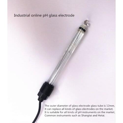 Glass pH electrode corrosion resistant pH meter probe high temperature industrial on-line detection of pH composite electrode