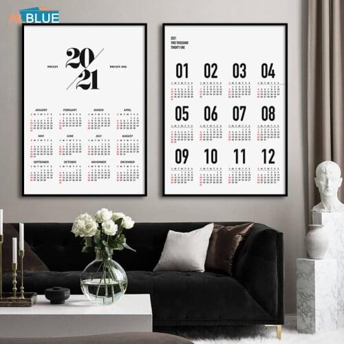 Nordic Posters Canvas Art Wall Pictures Print 2021 Calendar Fashion Minimalist Scandinavian Home Decor Paintings For Living Room