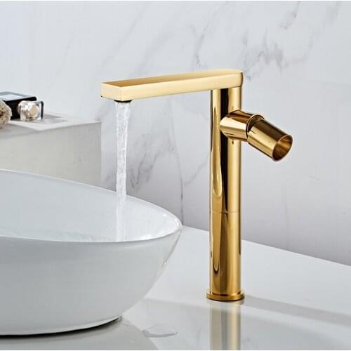 Basin Faucets Bathroom Sink Faucet Single Handle Hole Faucet Gold Brass Basin Tap Grifo Lavabo Wash Hot and Cold Mixer Tap Crane