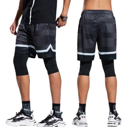 Gym Shorts Men 3/4 Zipper Pocket Fitness Sweatpants Hiking Basketball Sports Jogging Trousers Football Soccer Training Shorts