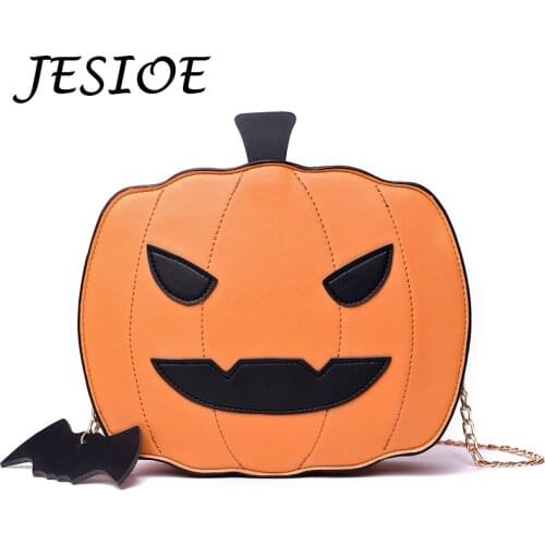Women Cute Shoulder Bag Leather Fashion Creativity Easter Pumpkin Lamp Handbags for Girls Chain Shoulder Bag Designe Funny Bags