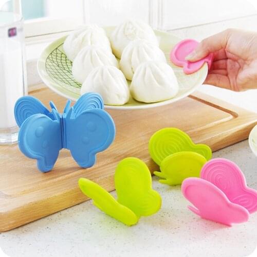 1pc Butterfly Heat Resistant Pot Clips Gloves Clips Non Stick Anti-slip Pot Board Thickening Protection Pan Holder