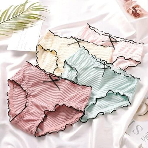 Summer Solid Panties Women Sexy Briefs M-XL Lovely Underpants Fashion Embroidery Underwear Girls Panty Female Ruffles Lingerie