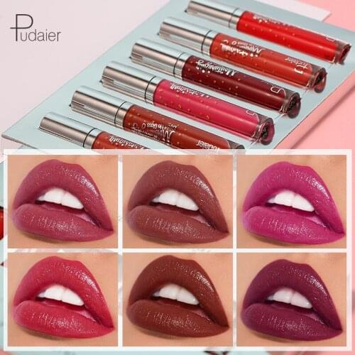 Pudaier Water Moisturizing Liquid Lip Glaze Light Thin Full and Durable Waterproof Lipstick Set Brand Makeup