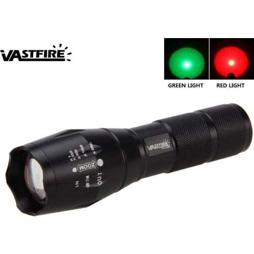 VastFire 1 Mode 350 Lm Zoomable Green/Red Q5 Torch Hunting Light Adjustable Focus Waterproof