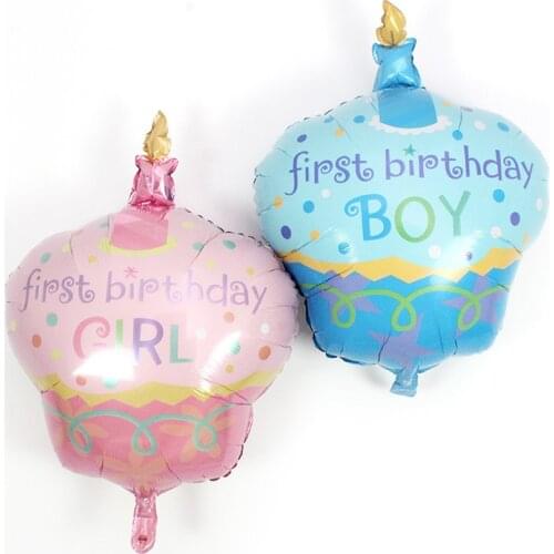 Birthday balloon boy girl candle cake shape balloon children birthday party decoration aluminum foil balloon wholesale