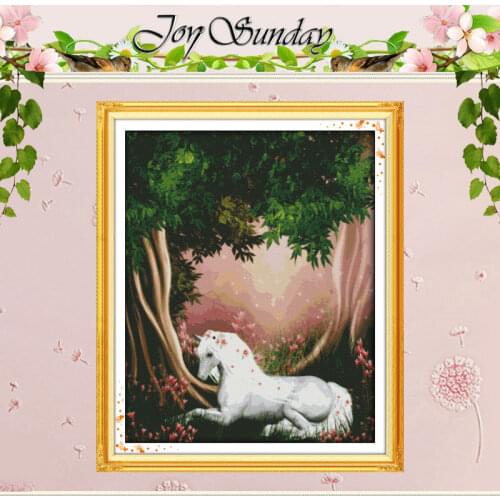 The Unicorn in The Forest Counted Cross Stitch 11CT 14CT Cross Stitch Sets animals Cross-stitch Kits Embroidery Needlework