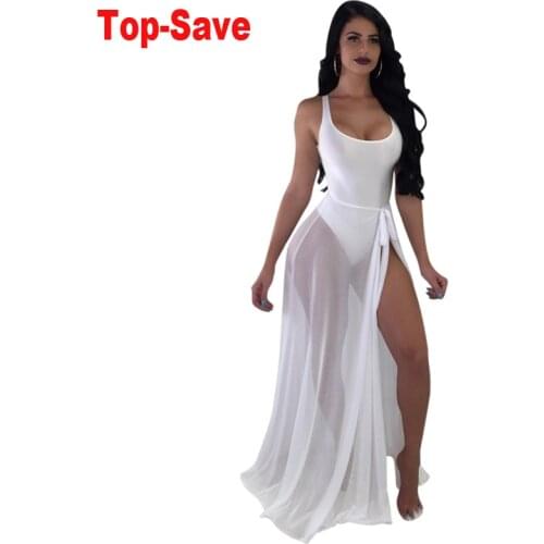 High Quality Mesh Sexy Night Club Party Woman Two Piece Set Fashion Casual Beach Bikini Elegant Sunscreen Skirt See-Through Body