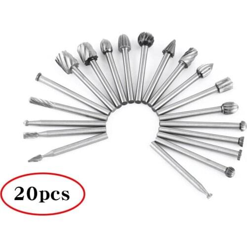 20-piece high-speed steel woodworking rotary file 10-piece woodworking engraving milling cutter electric grinder tool