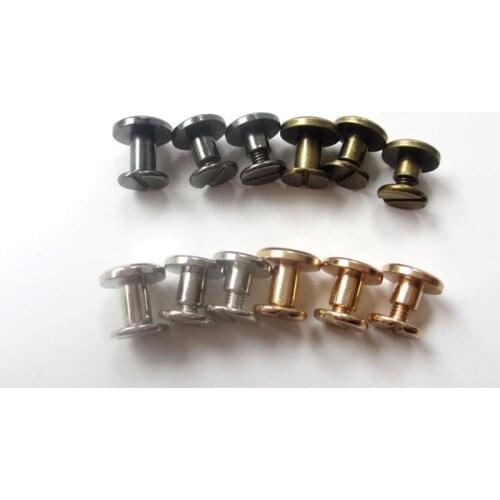 XUNZHE Rivets 5mm/6.5mm/8mm 20pcs Luggage Leather metal Craft Solid Screw Nail Rivet Double Flat Head Belt/strap Rivets
