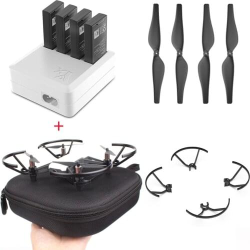 Charger for DJI TELLO 4in1 Multi Battery Charging Hub + Carrying Case Storage Box + Quick-Release Propellers Propeller+guard