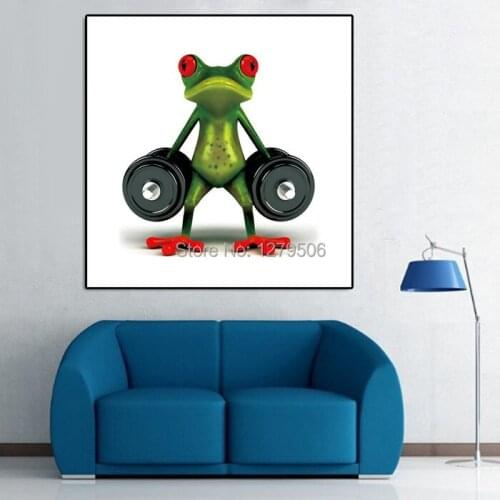 100%Handmade Abstract Wall Art Modern Sporting Frog Abstract Decor Lovely Animal Oil Painting On Canvas For Home Decor