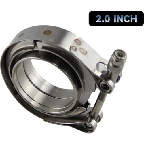 2'' Inch V Band Clamp Turbo Exhaust Downpipe Stainless Steel 304 With 2Flange