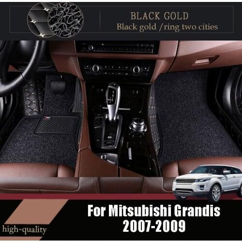 Car Floor Mats For Mitsubishi Grandis 2009 2008 2007 (6 Seater) Carpets Custom Luxury Double Layer Wire Loop Leather Waterproof