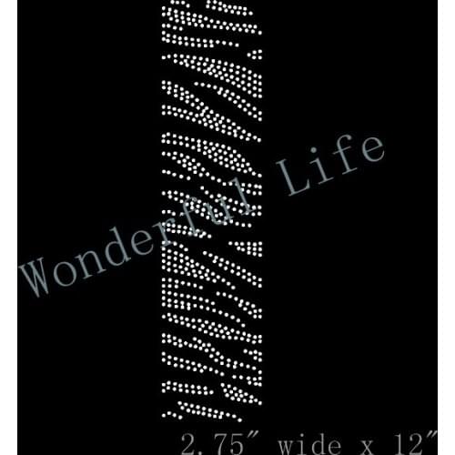 Free Shipping Cheer bow strip zebra rhinestone Iron On bling transfer