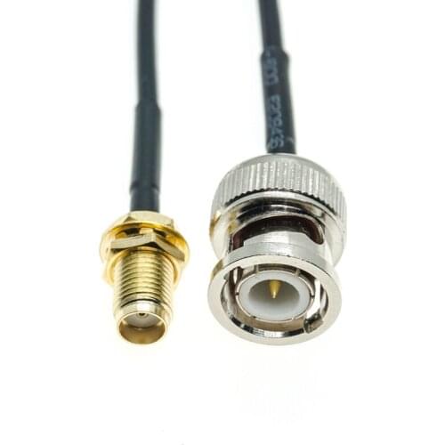 BNC male to SMA FEMALE Nut Bulkhead connector adapter RF Pigtail Coaxial RG174 jumper Cable