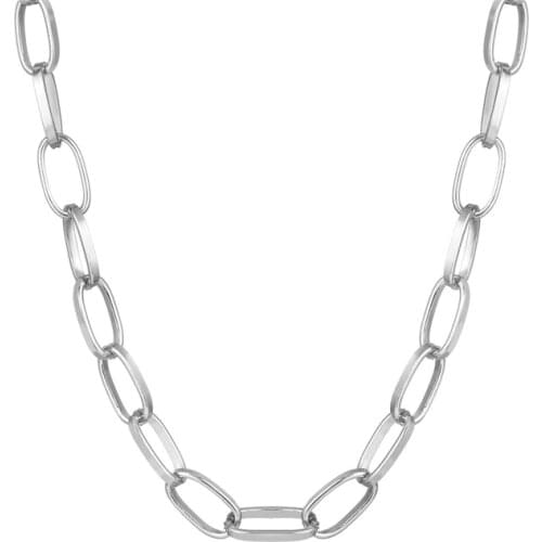 Fashion Hip Hop Big Chunky Alloy Gold Silver Color Punk Clavicle Chain Neck Necklace Choker Collar For Women Man