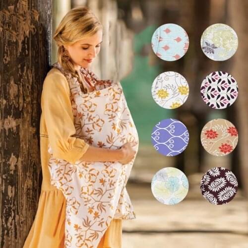 100%Cotton Mother Breastfeeding Cover Towel Baby Infant Breathable Baby Nursing Cover Cloth Feeding Cover Cape Apron 72X102CM