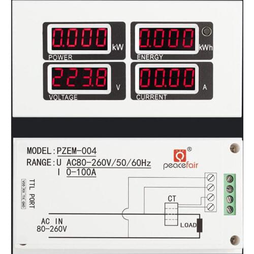 AC 110V 220V Digital 100A watt power Voltage Current Meter Volt amp Monitor Ammeter Voltmeter Instruments KWh 80-260V